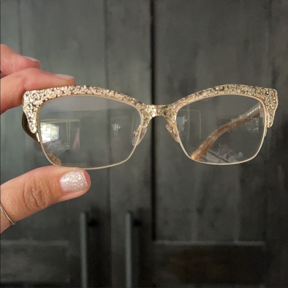 ISO Kate Spade Lyssa Gold Glitter Eyeglasses 0W51 51-17-135 - Picture 3 of 8